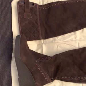 Juicy Couture thigh high brown suede boots